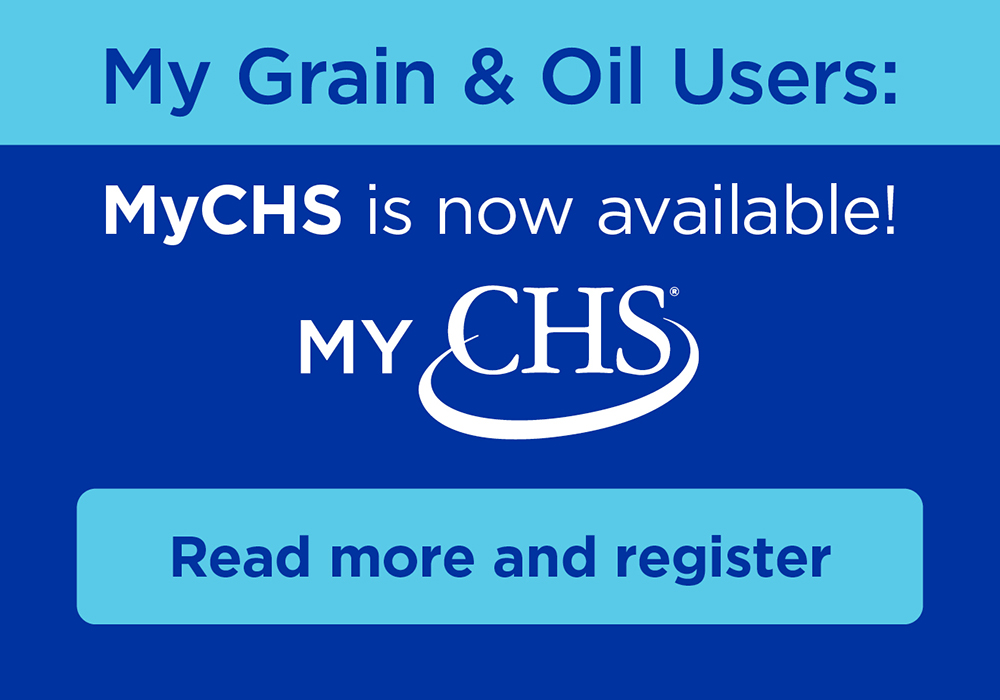 My Grain and Oil users. My CHS is now availabe. Click here to read more and register.